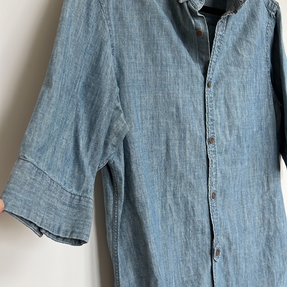 All Saints Denim Cotton Button Down Shirt - Picture 8 of 8